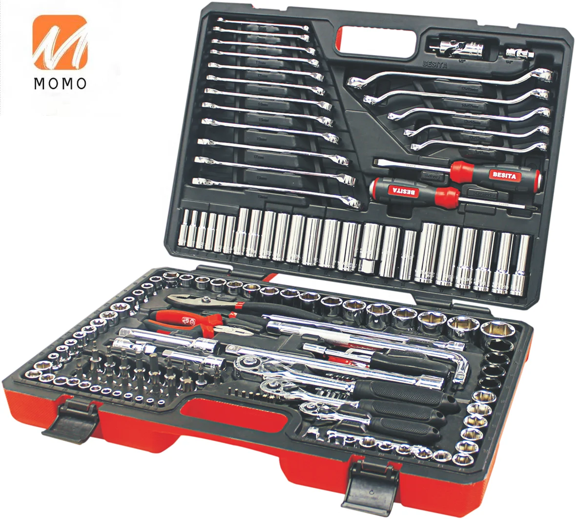 150PCS Kit Car Repair Sockets Set Hand Tool Sets Combination Socket Wrench Set with Plastic Toolbox