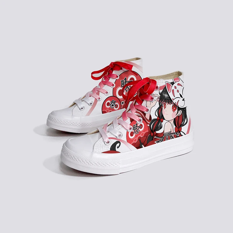 Amy and Michael Desingers Fashion Sneakers Kawaii Girls Students Graffiti Canvas Shoes Female Ladies Casual Plimsolls High Tops