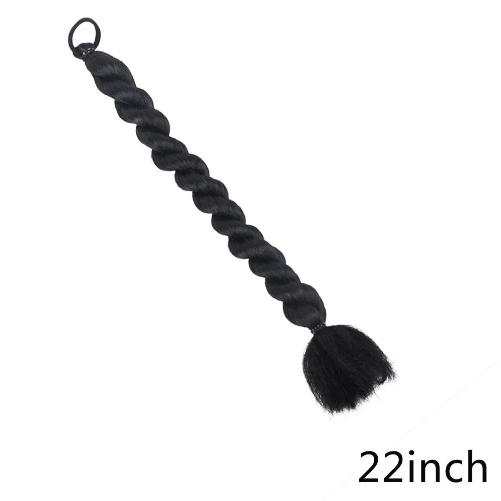 100cm 40 cal bardzo długa Twist Braid sznurek kucyk Hairpiece syntetyczne koński ogon peruka dla czarnych kobiet włosy Clip in rozszerzenia