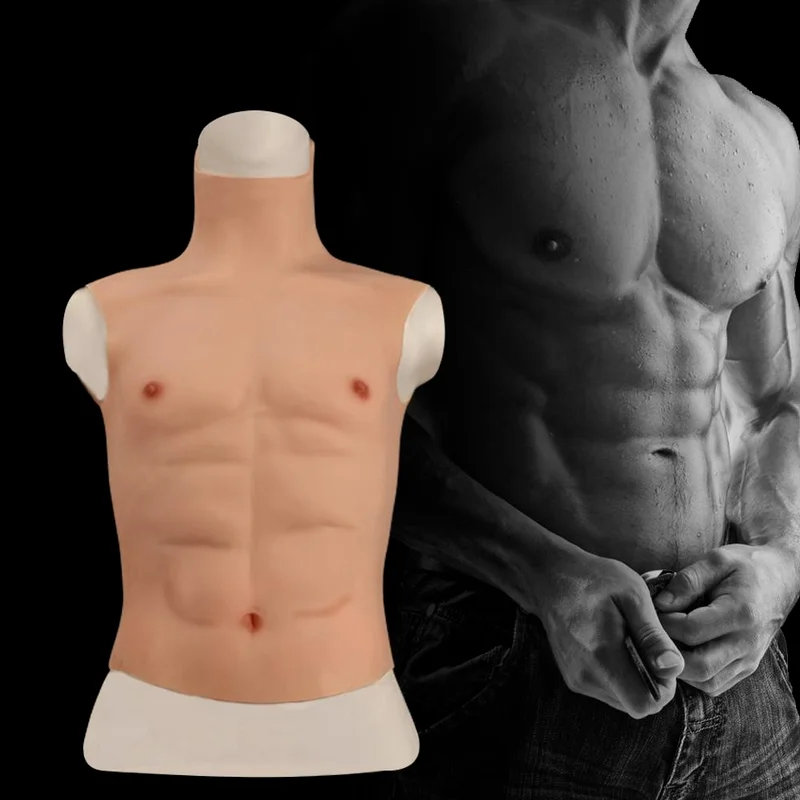 Simulation Artificial Breast Abdominal Muscles Chest Lying Chest Crossdresser Silicone Male Belly Cosplayer Costume