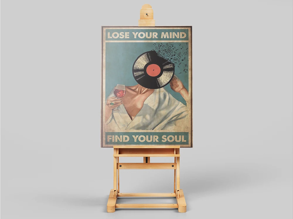 Vintage Vinyl Music Art Poster Abstract Red Wine Canvas Painting Prints Wall Art Modern Wall Pictures For Living Room Home Decor