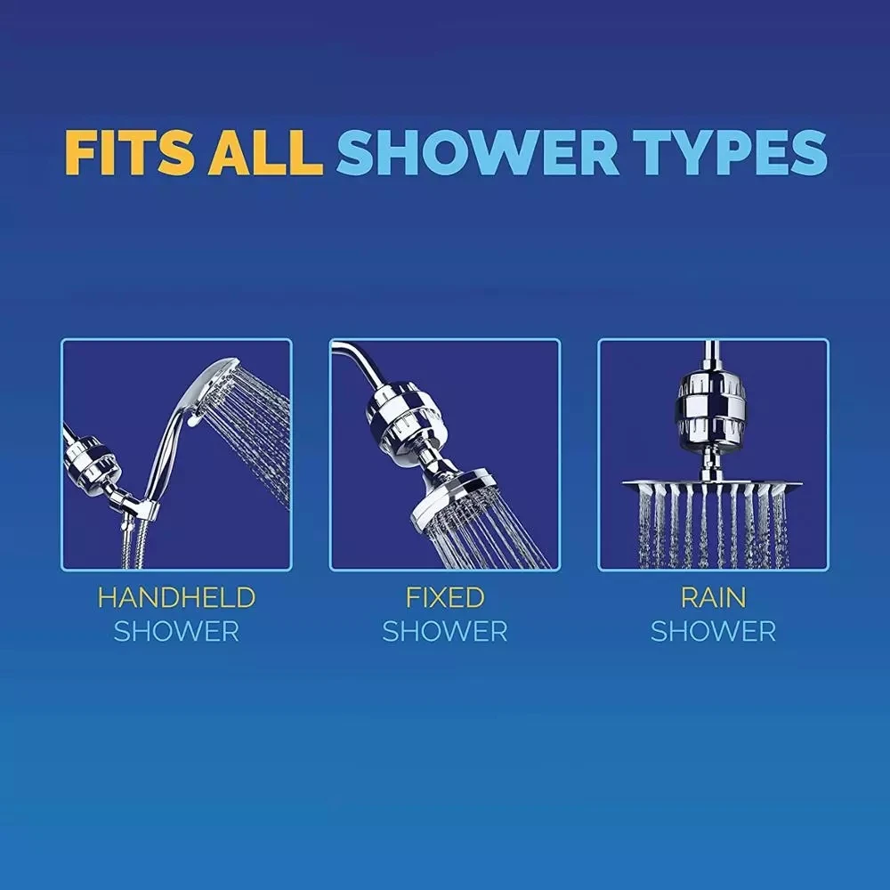 Zhangji 15 Stage Activated Carbon Shower Hard Water Filter Multistage Water Purifier Chlorine Removal Reduce Dry Itchy Skin