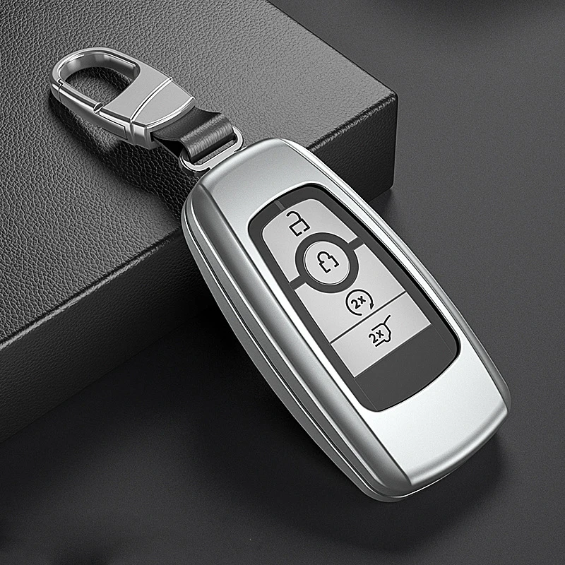 Aluminum Alloy TPU Car Remote Key Case Cover For Ford Fusion Mondeo Mustang Edge Expedition EXplorer F-150 F-250 F-350 2018 2019