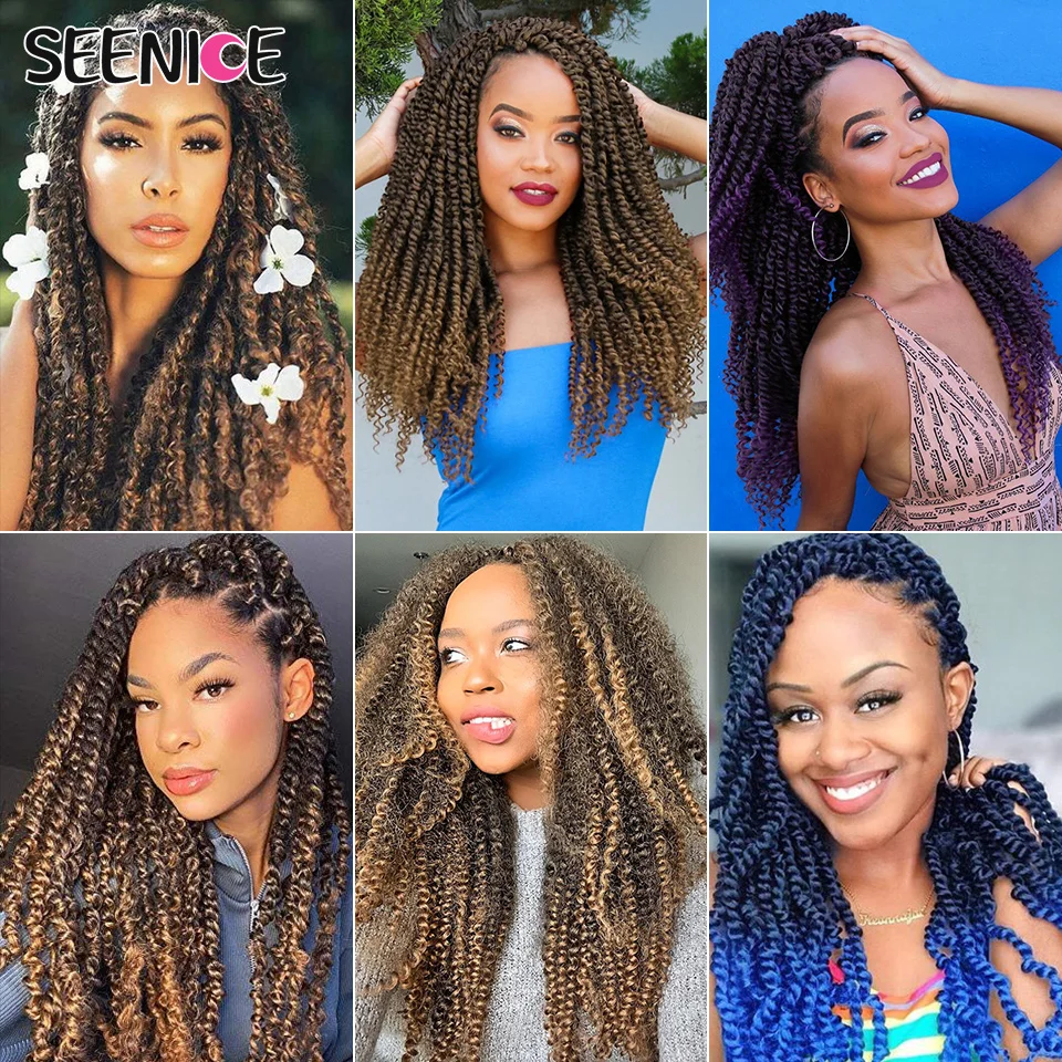 Passion Twist Crochet Hair Water Wave Synthetic Braiding Hair Extensions Afro Kinky Ombre Brown Crochet Braids For Black Women