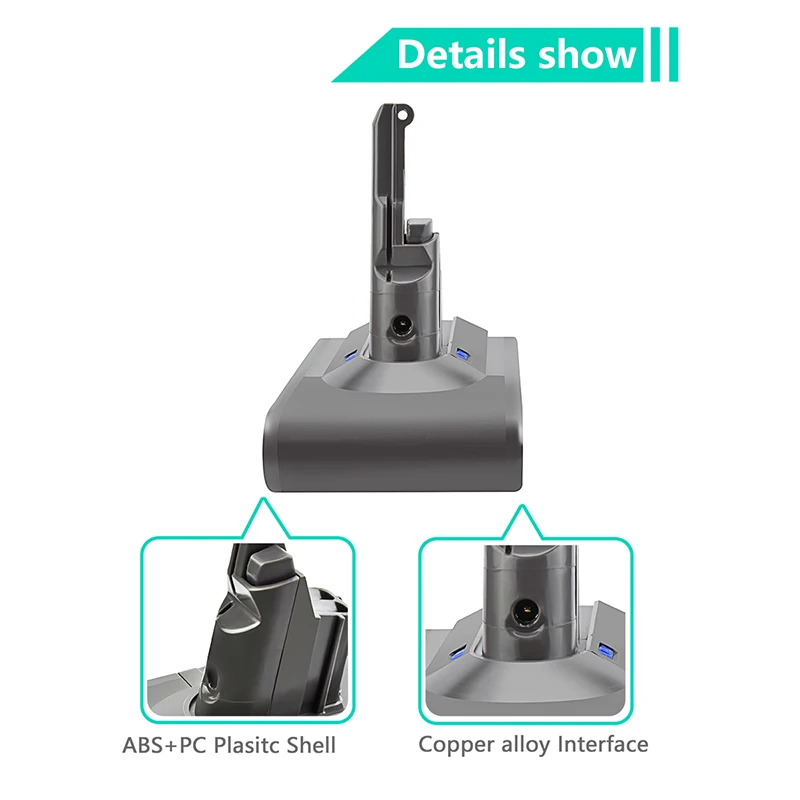 Battool 21,6 V 6000mAh Ersatz Batterie für Dyson V8 Absolute Handheld Staubsauger Dyson V8 Ersatz Batterie V8 serie SV10