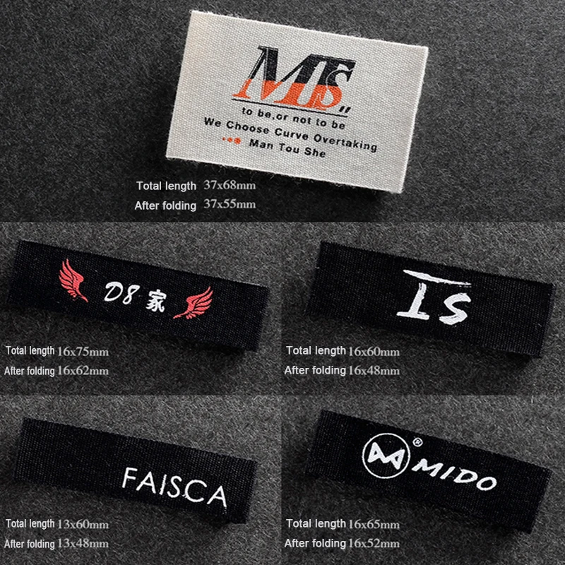 Width 2cm Free customiz Hitam Silk Screen Label Perawatan Perak Huruf Dicetak Tag Di Satin Saham Atau Disesuaikan Dalam Gulungan
