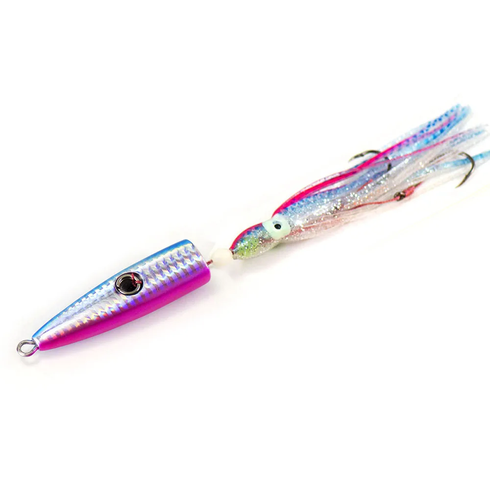 Countbass Inchiku jig with octopus assist hook, Salty Rubber Jigging lures for fishing, Bullet Bottom Ship Snapper 120g 4.3oz