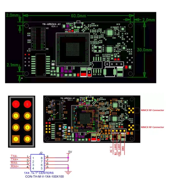 Módulo enrutador de alta potencia 9344 5G OEM / ODM serial RS485, comunicación inalámbrica, adquisición de datos, cámara de Dron, control remoto por WIFI