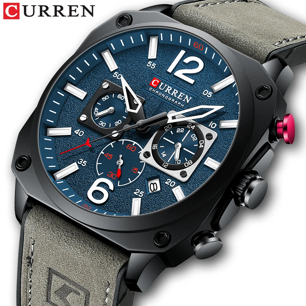 

CURREN Mens Watches Military Army Chronograph Watch Miyota Movt Sports Casual Waterproof Male Watch Quartz Man Wristwatch