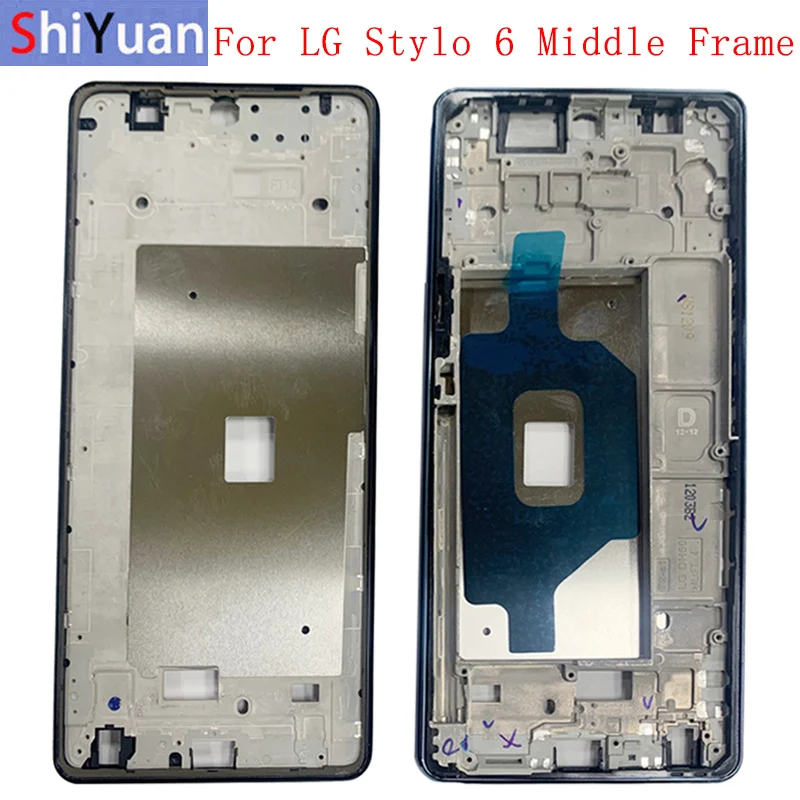 Housing Middle Frame LCD Bezel Plate Panel Chassis For LG Stylo 6 Q730 Phone Metal Middle Frame Replacement Parts