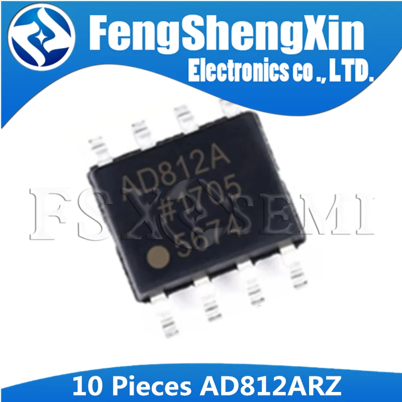 10PCS AD812ARZ SOP8 AD812 SOP AD812A AD812AR SOP-8    Dual, Current Feedback Low Power Op Amp IC