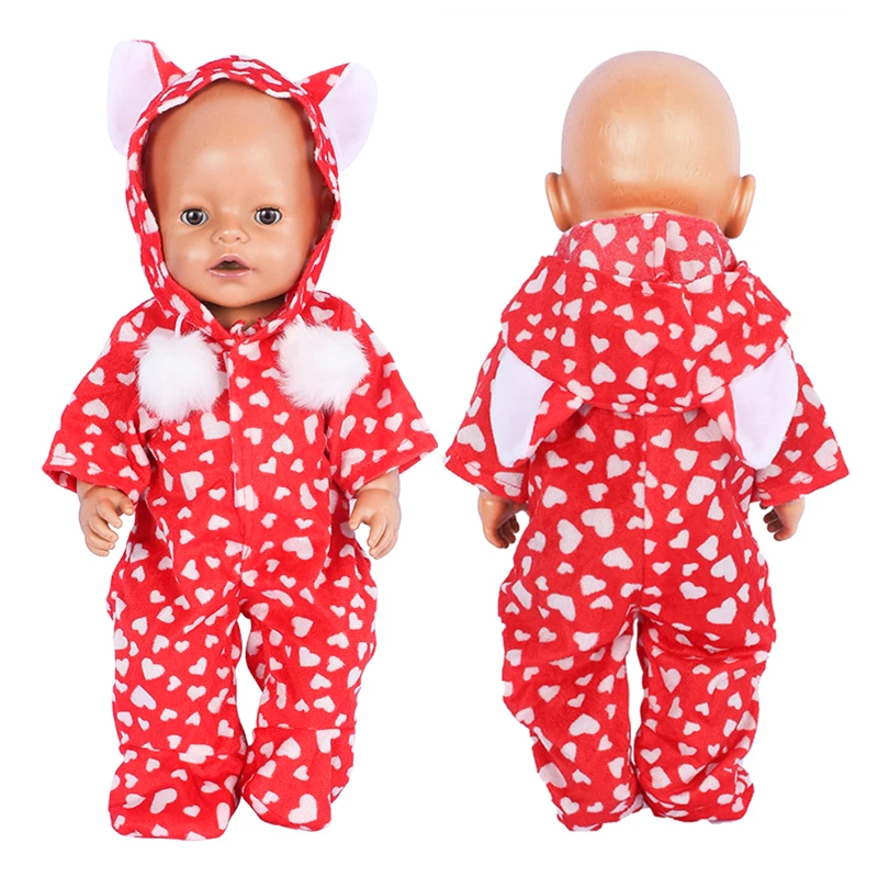 Doll Clothes with ball top Love Baby Doll Cute Jumpers Rompers Fashion 43 cm Reborn American Girl Doll Accessories Childern Toys