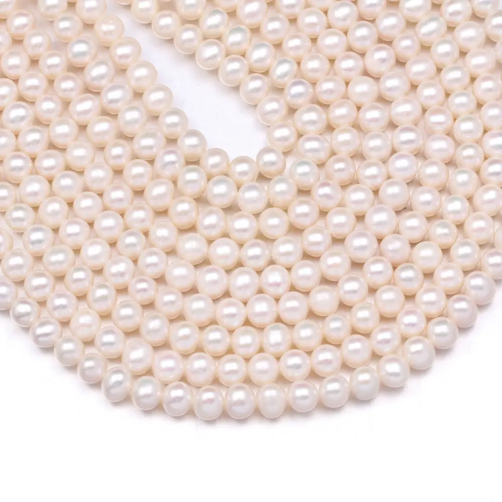 

Wholesale Natural Freshwater Pearl Beading Round Shape Loose Spacer Beads For Jewelry Making DIY Bracelet Neckalce Accessories