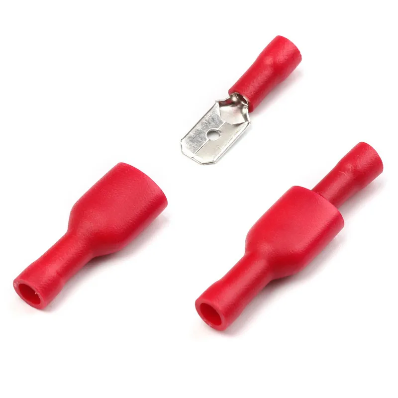 100 Stück FDD 1,25–250 MDD1,25–250 weiblich + männlich Spaten isolierte elektrische Crimp-Anschlussklemmen Verdrahtungskabelstecker – Detail 2