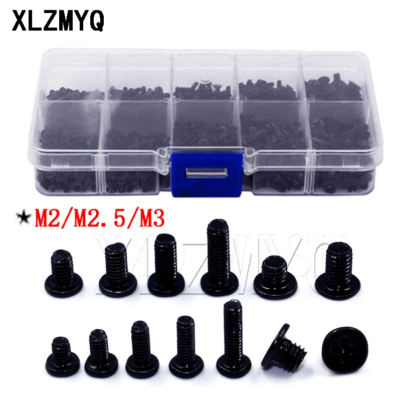 

250Pcs/500Pcs KM Screw Flat Head M2 M2.5 M3 Phillips Screws Laptop Notebook Screws Set Kit for computer small screw M 2 M 2.5 3