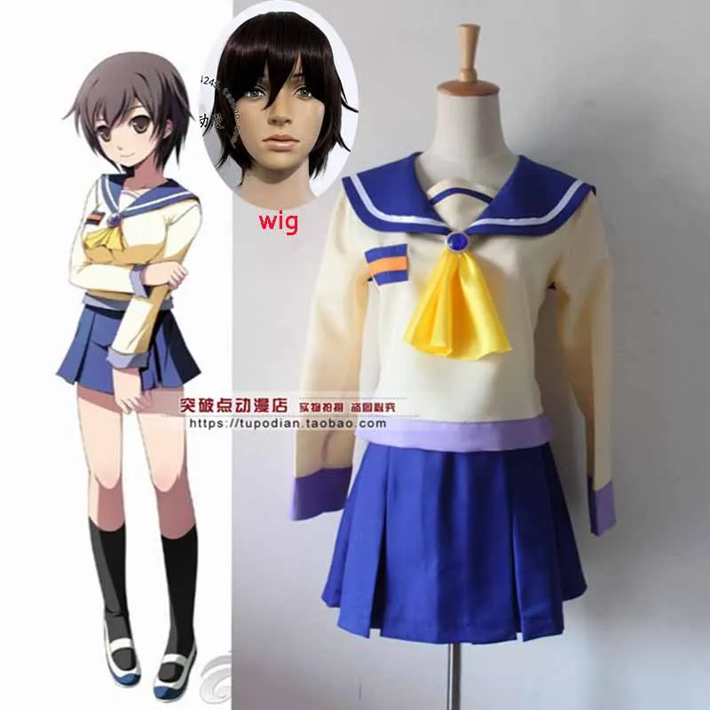 Corpse Party Naomi Nakashima Ayumi Shinozaki Ms. Yui Shishido Seiko Shinohara Mayu Suzumoto Cosplay Costume Halloween wigs