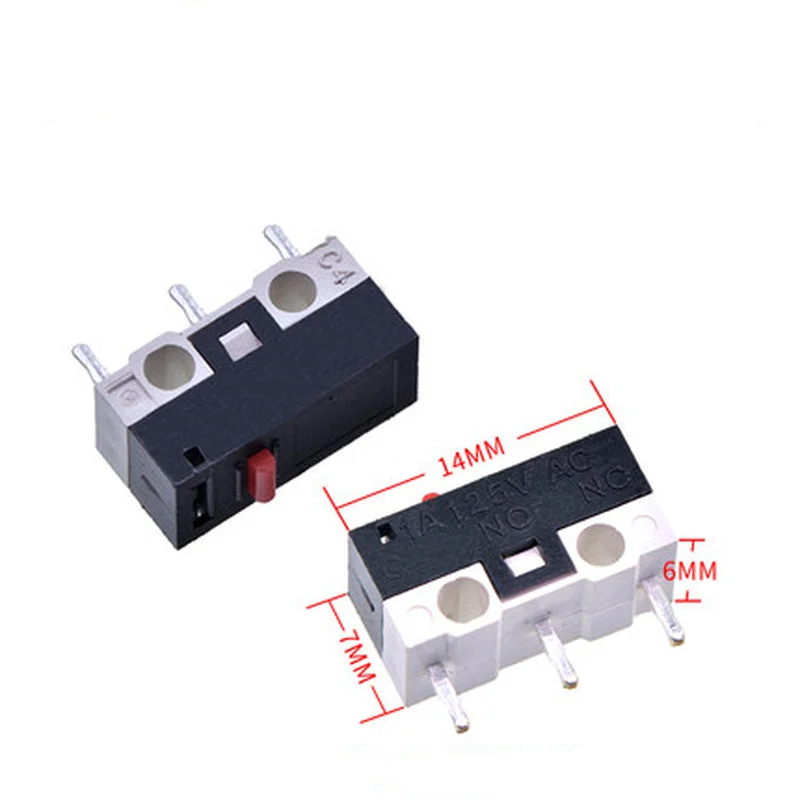 10 PCS Small Limit Microswitch Car Switch with Scroll Wheel Microswitch Curved Foot Arc Handle Microswitch Mouse Switch