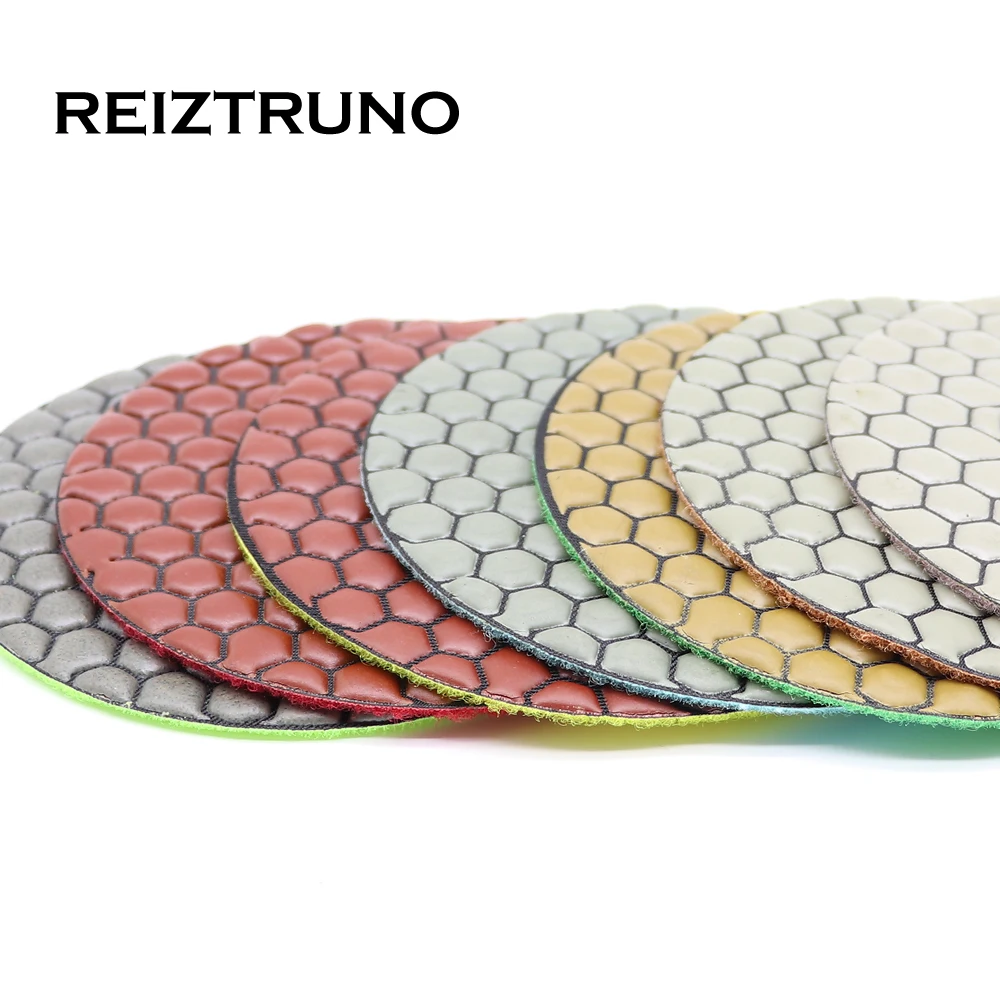 Reiztruno 7 Cái/bộ 130 Mm Khô Đánh Bóng Đá Lục Giác Nhựa Dán Chuyên Nghiệp Chà Nhám Đĩa Cho Đá Cẩm Thạch Đông Ninh Tầng Xay Khô