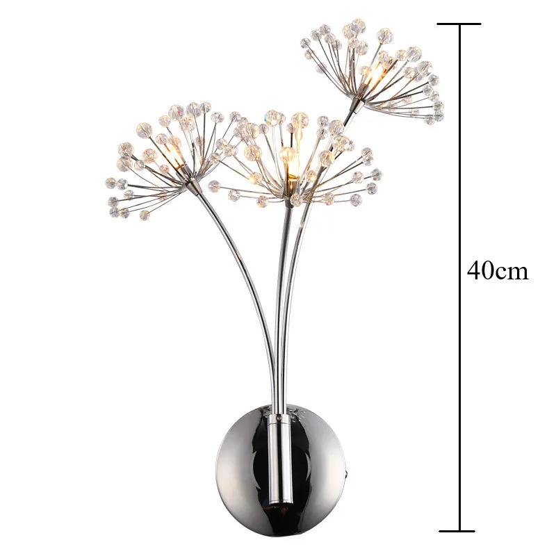 Nordic kristallen wandlamp ontwerp paardenbloem lamp badkamer slaapkamer woonkamer decoratie creatieve kristallen bloem wandlamp