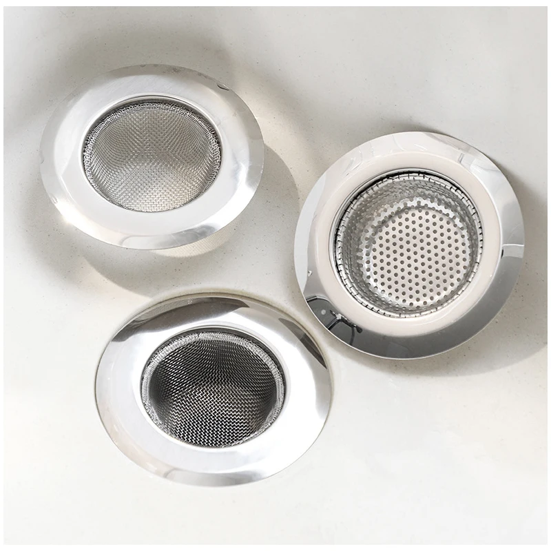 Kitchen Sink Filter Stainless Steel Mesh Sink Strainer Filter Bathroom Sink Strainer Drain Hole Filter Trap Waste Screen