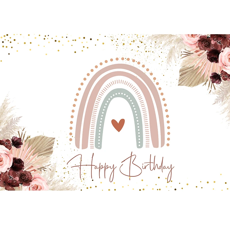 パーソナライズされた写真の背景,自由奔放に生きるスタイル,ピンクの花,誕生日パーティーの背景,女の子,ベビーシャワー