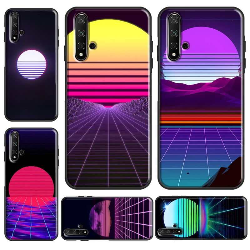 Synthwave Sun Neon 80's For Huawei Nova 5T Y9 Y7 Y6 2019 Case For Honor 8X 9X 10i 9 10 20 50 Lite Pro Cover