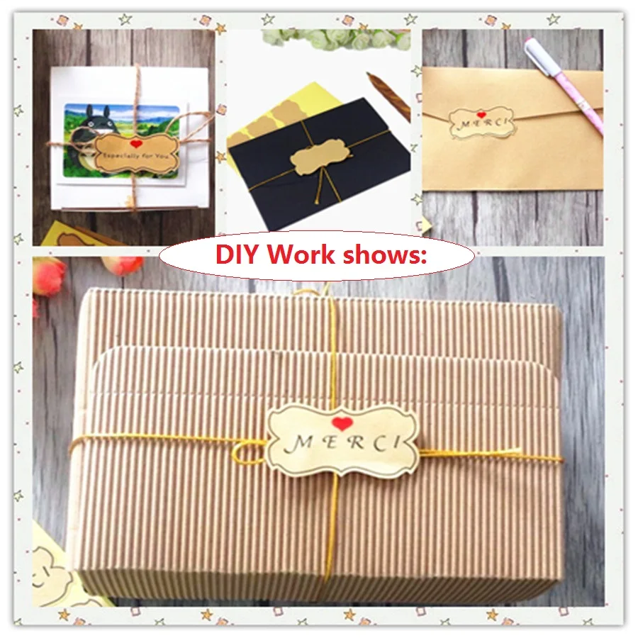 80pcs/pack Blank Shaped Self-Adhesive Gift Sticker kraft paper sealing lable for Handmade Product