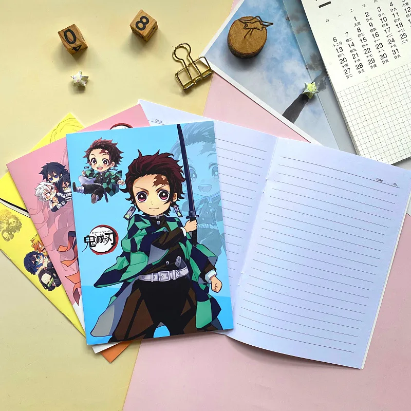 20 pcs/lot Cute Demon Slayer A5 Notebook Cute Portable Note Book Diary Planner Stationery gift School Supplies