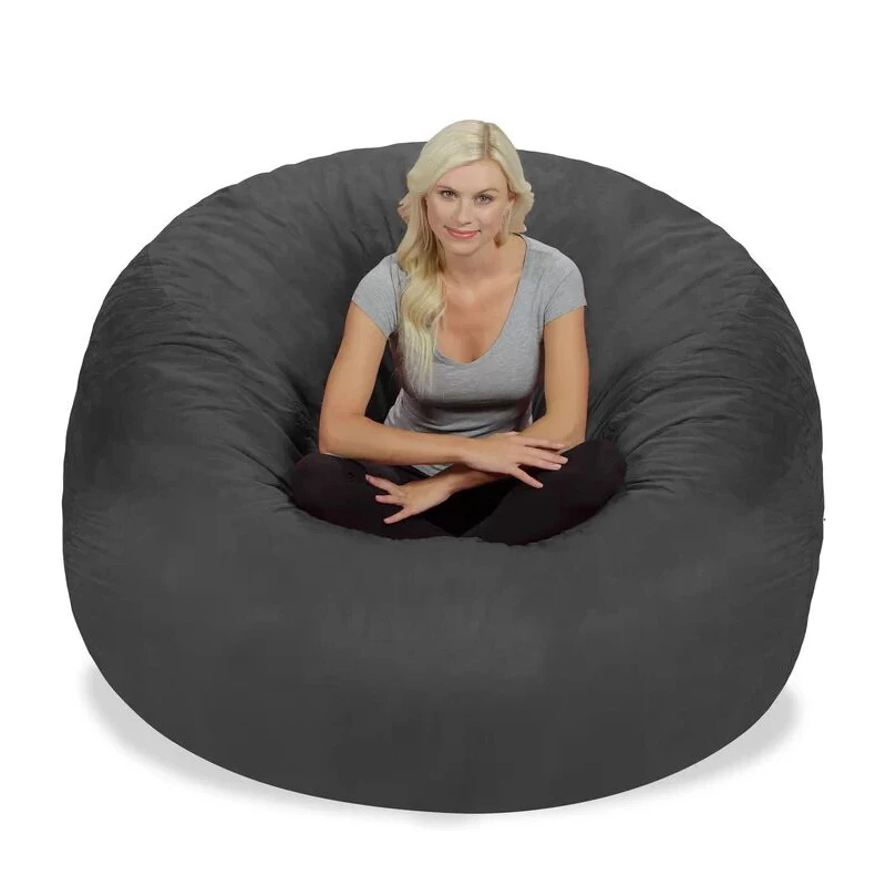 Dropshipping Big Indoor Party Game Adult microsuede beanbag cover Large NO foam Floor Seat suede Bean Bag cover sac