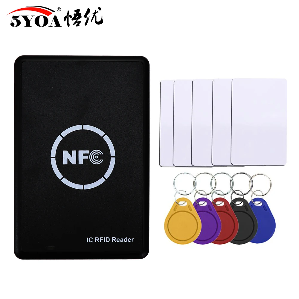 RFID Card Reader Copier Duplicator Key fob NFC Smart Card Reader Writer 13.56MHz Encrypted Programmer uid keyfobs