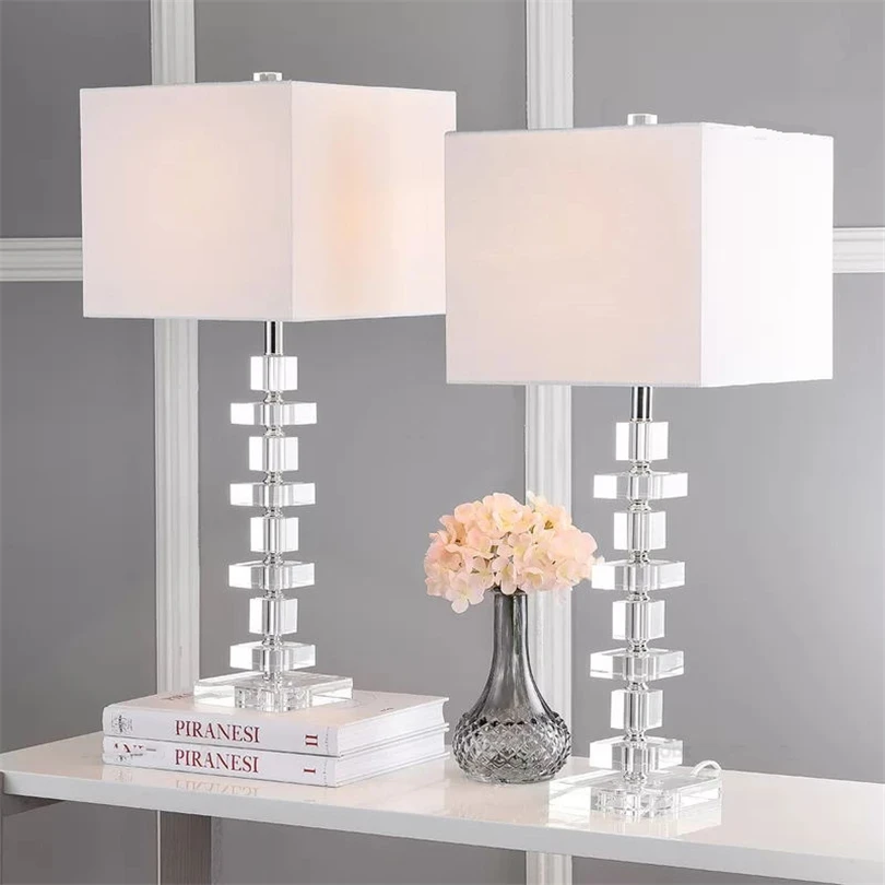 Modern LED Simple Personality Crystal Table Lamps for Living Room Bed Lamp Bedside Light Table Light Tafellamp Lamps Bedroom