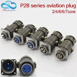 5PCS Aviation plug socket round connector P28 series 2.4.6.7core diameter 28MM