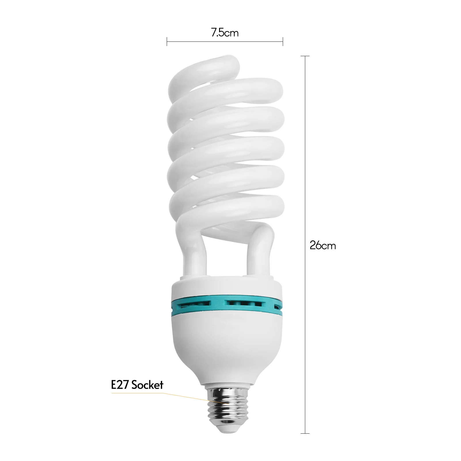 Andoer E27 135W spiralna żarówka światło fluorescencyjne 5500K światła dziennego CRI90 gniazdo energooszczędne 110V/220V do oświetlenia fotografia wideo