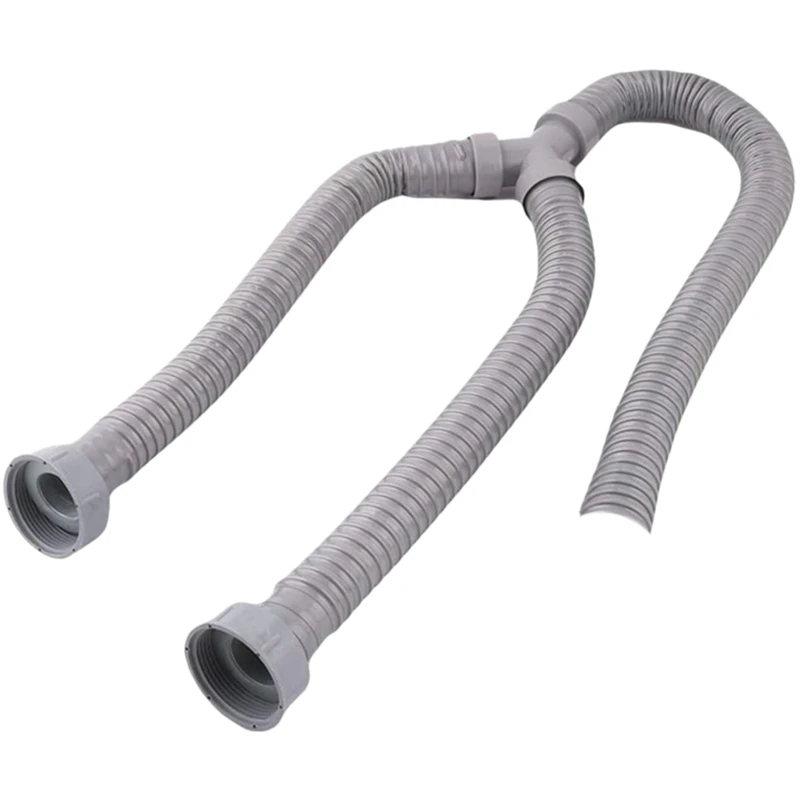 3.5Ft Washing Machine Pvc Y Shaped Drain Discharge Hose Washer Pipe Connector , Rotary Interface,with 2 Waterproof Rings