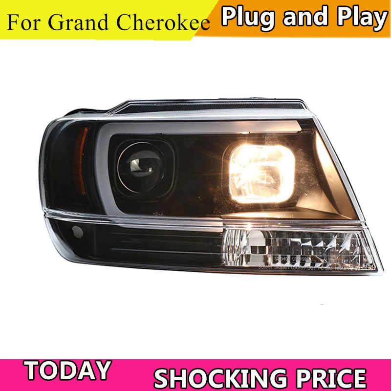 Car Styling for Jeep Grand Cherokee 1999-2004 LED headlight Xenon HID front light for Grand Cherokee LED DRL headlight