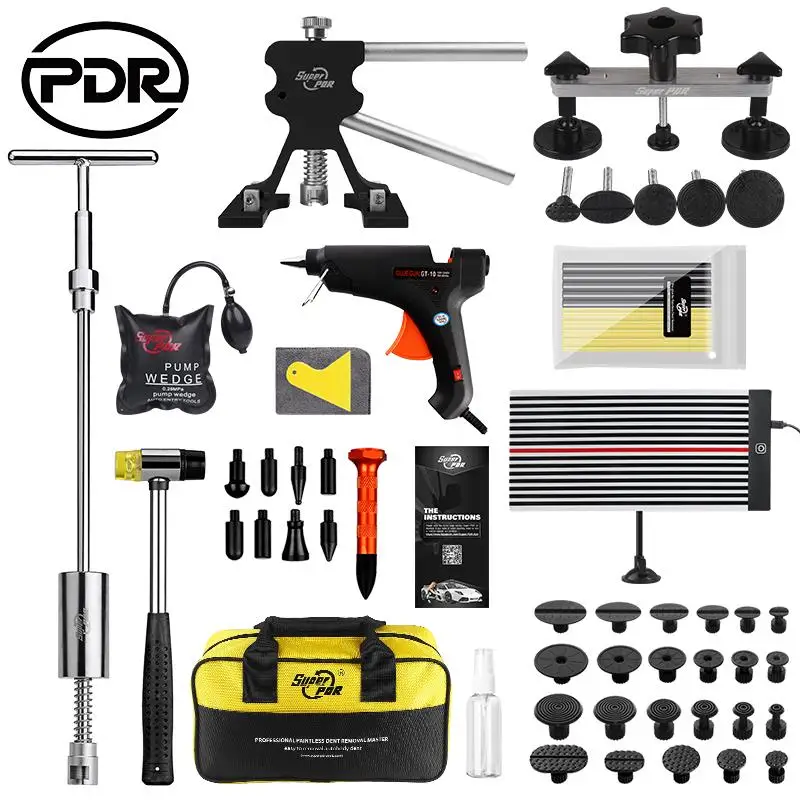 PDR Tools Paintless Dent Repair Slide Hammer Bridge Puller Dent Lifter LED Line Board Kit Removal Dent Hand Tools Herramientas