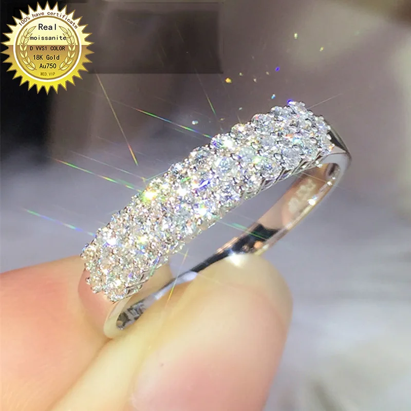 18K goldr ring 1ct D VVS moissanite ring Engagement&Wedding Jewellery with certificate 0058