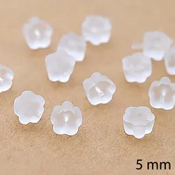 5mm 100pcs Large Silicone Rubber Plastic Earring Stopper Safety Backs Flower Ear Plugs Jewelry Finddings Components