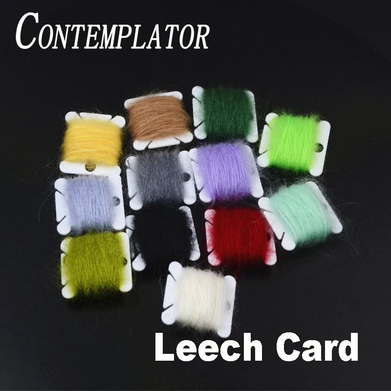 Mohair-hilos de pelo de Angora para trucha arcoíris, hilos de Angora para atado de moscas, cuerpos difusos grandes de Nymph, 4 tarjetas, 12 colores opcionales