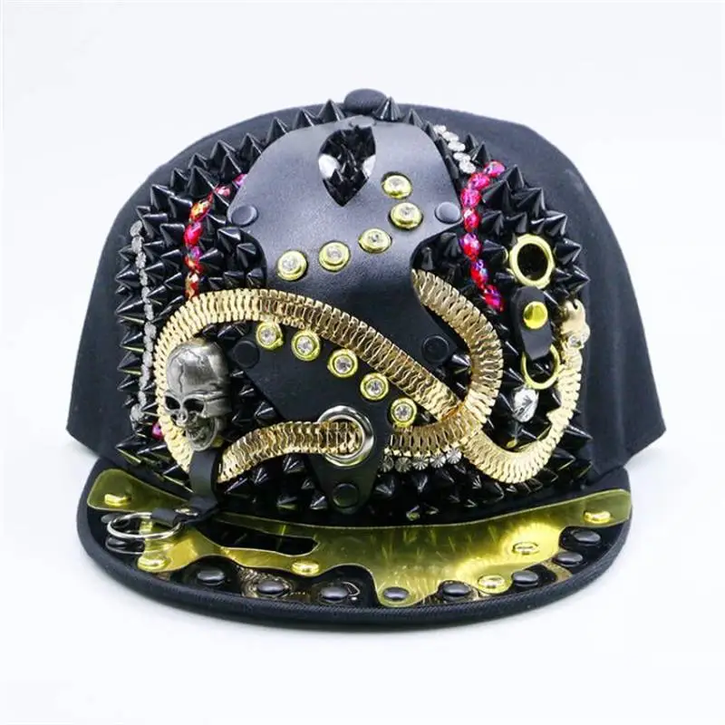 New Hiphop Young Style Snake Devil Skull Baseball Cap Cool Unisex Dance Show Hat Heavy Fashion