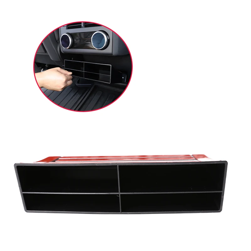 

1 Piece Car Accessories Storage Box Under the Rear Outlet ABS Black For Land Rover Discovery 5 LR5 2021-2022