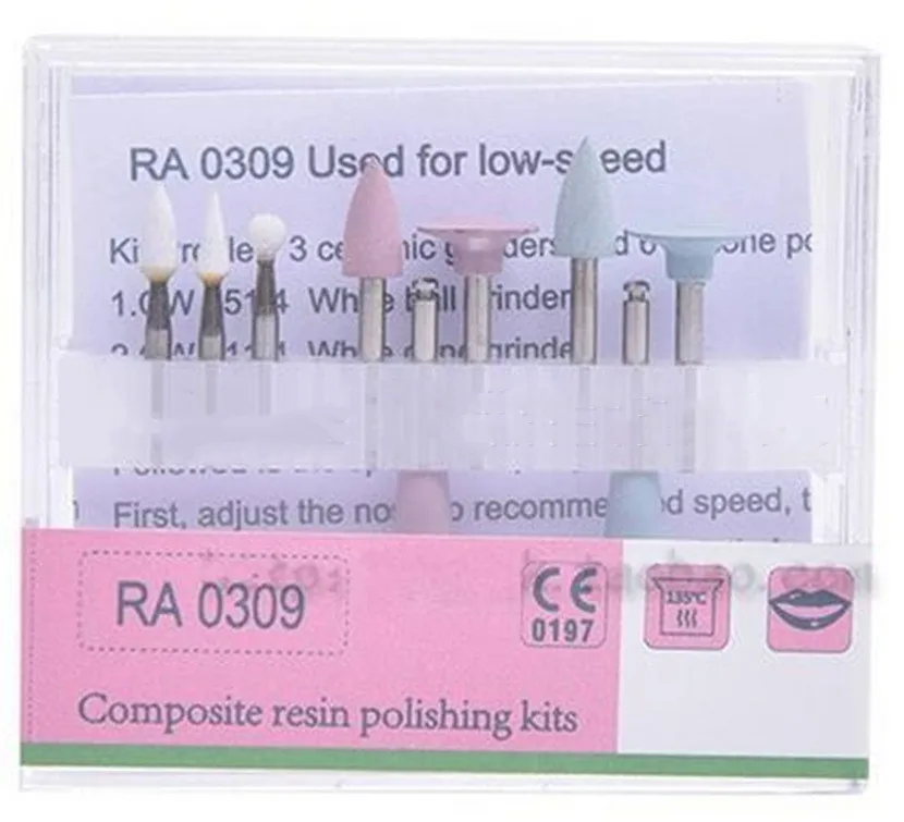 RA0309 Dental Composite Polishing Kits Odontologia Dentistry Tool Kit Teeth Polishing Bur for Low-speed Handpiece Dental Polish