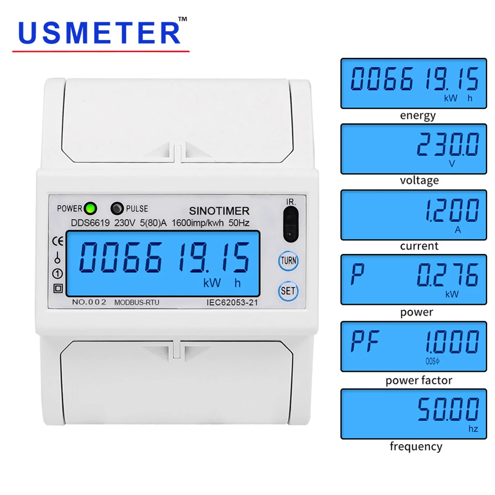 015  NEW AC 220V Power Saving Meter Energy Meter RS485 Modbus Single Phase DIN Rail LCD Digital with backlight Multifunctional