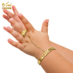 ANIID 24K Color oro braccialetto per bambini braccialetti rame bambini polsino infantile regolabile neonato moda bambino ragazze ragazzo compleanno Dubai