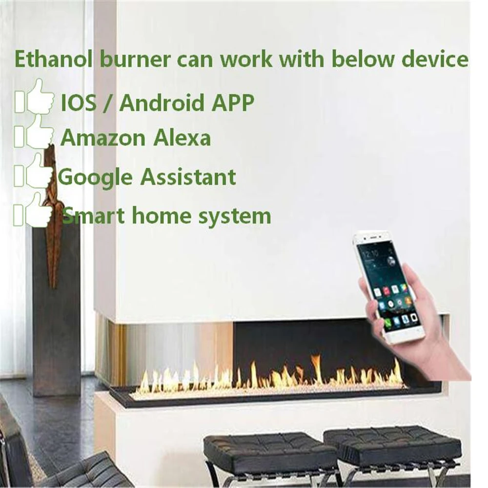 

60 inch Remote Control Auto Smart Ethanol Burner Electric Bio Fireplace