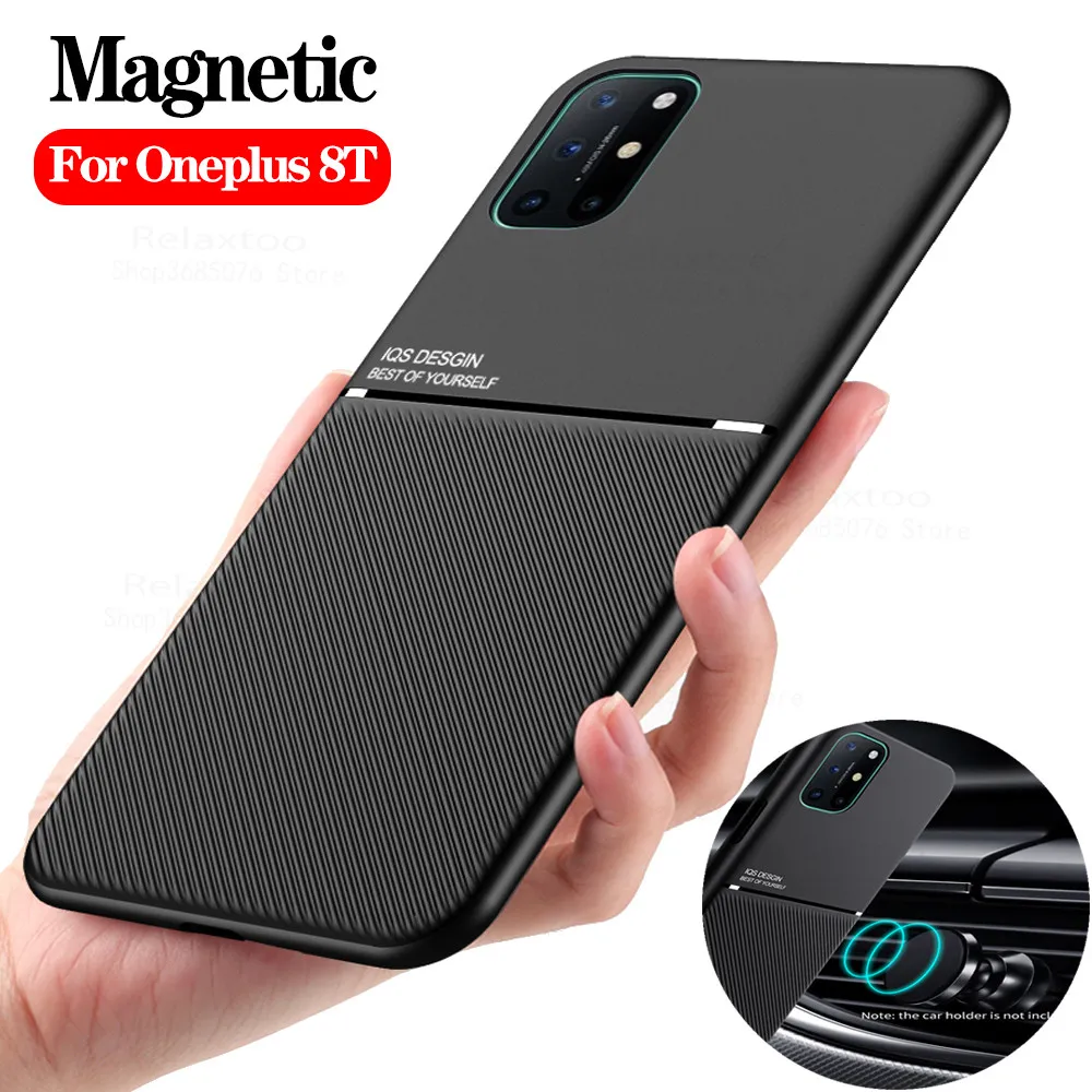 Shockproof Case for Oneplus 8T Silicone case on One Plus 8 8t pro Support Car Magnetic Holder Cover matte shockproof phone shell