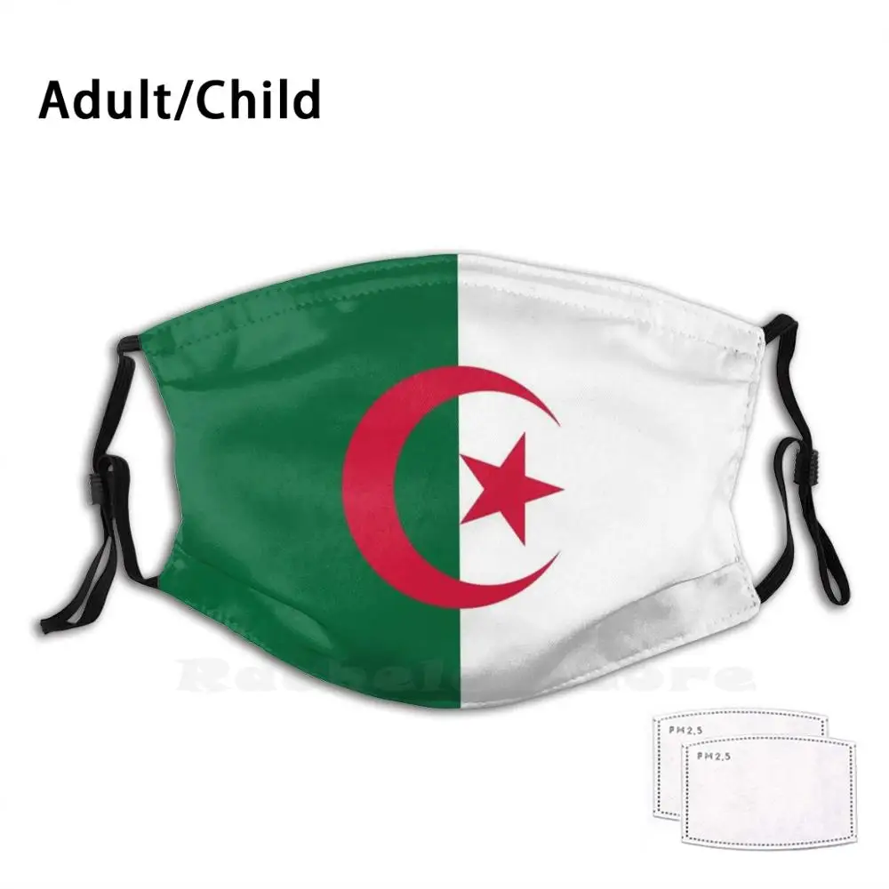 Algerian Flag Of Algeria Adult Kids Anti Dust Filter Diy Mask Algerian Flag Algeria Algerian City Girls Algerian Family Strong