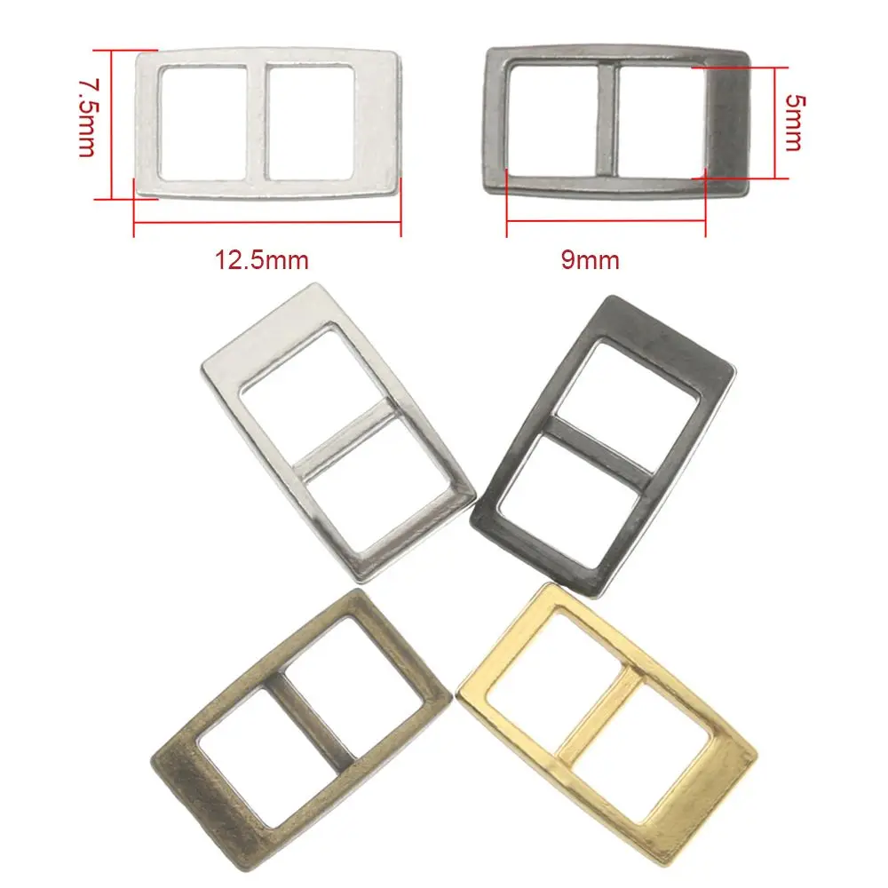 20Pcs 5mm Mini Metal Buckles Tri-glide Belt Buckle Doll Bags for DIY Doll Buttons Stuffed Doll Shoes Accessories