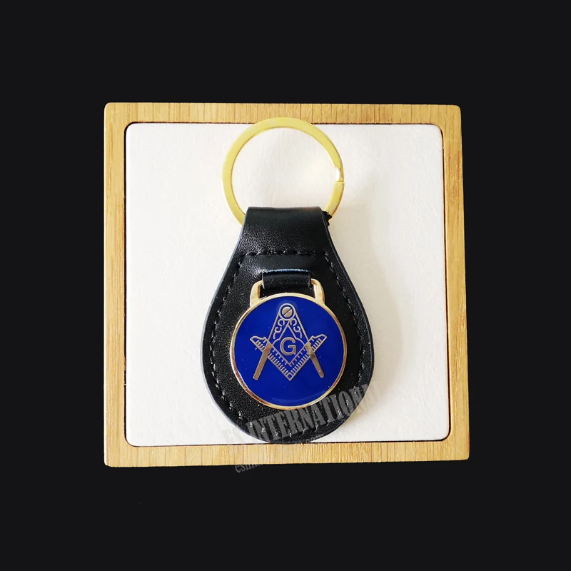 Masonic Key Chain Blue \'Compass and Square G\' Badge Mason Freemason Exquisite Accessories Key Ring