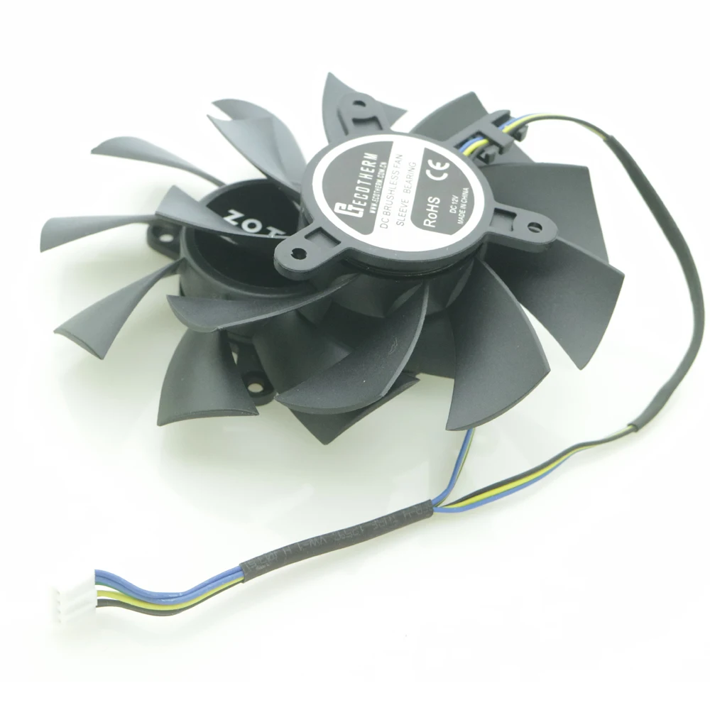 2pcs/Lot DC BRUSHLESS FAN 85mm 4Pin VGA Fan For ZOTAC RTX 2060 HB GTX1660 1660ti OC HA Graphics Card Cooling Fan